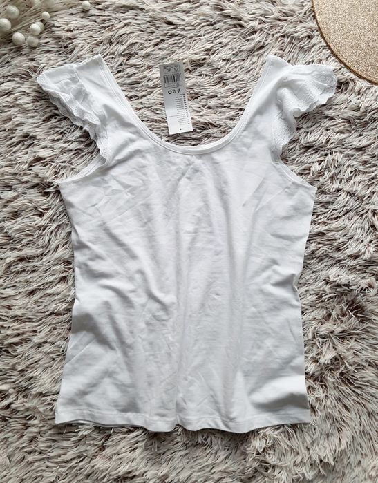 Nowa, biała bawełniana bluzka L