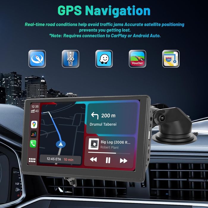 Hikity Bezprzewodowy wyświetlacz CarPlay z kamerą cofania