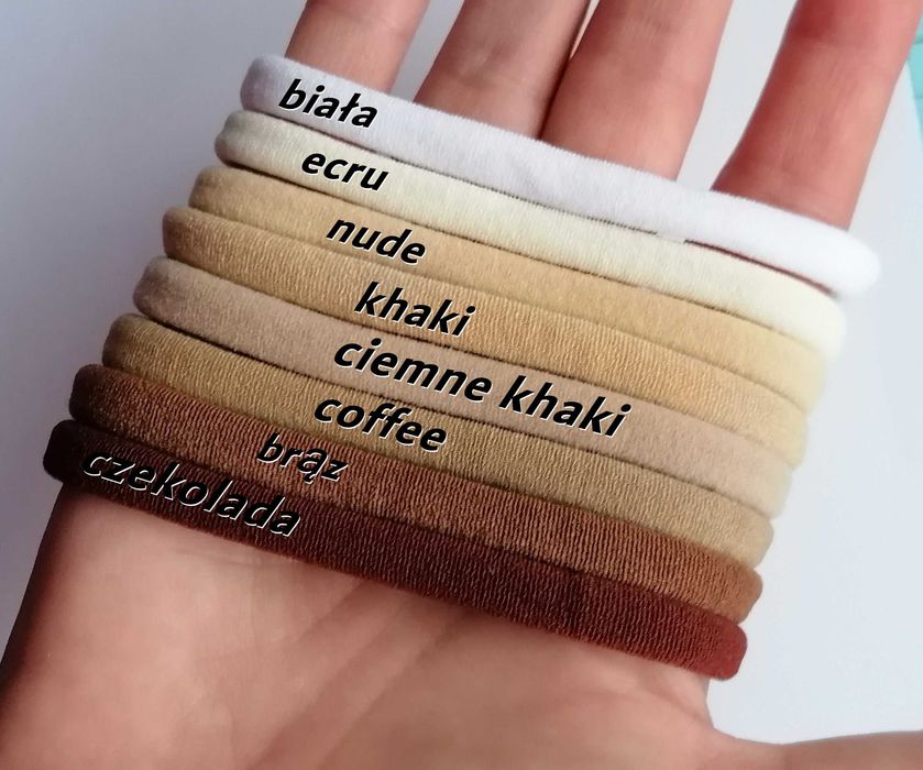 10 sztuk Gumka baza opaska bezszwowa noworodek coffe