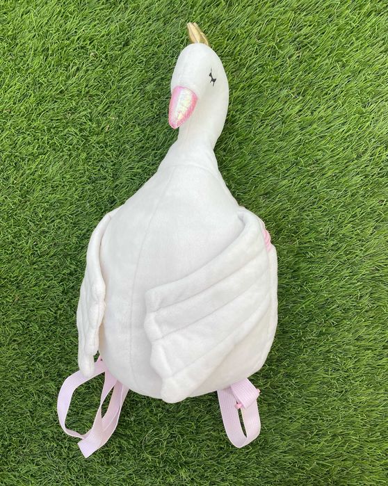 Mochila infantil cisne princesa — peluche macio