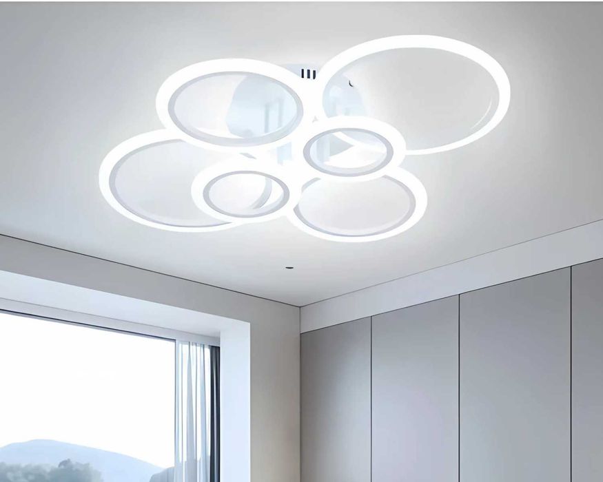 Okrągła NOWOCZESNA Lampa Sufitowa LED Zmienna Temperatura Światła