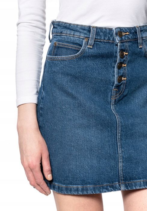 Spódnica jeans Lee Button Fly A Line w28 nowa
