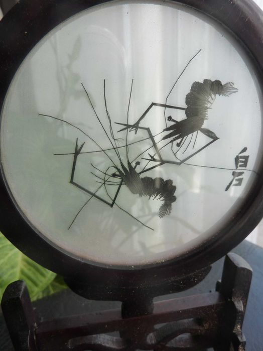 Decoração chinesa-Bordado em seda