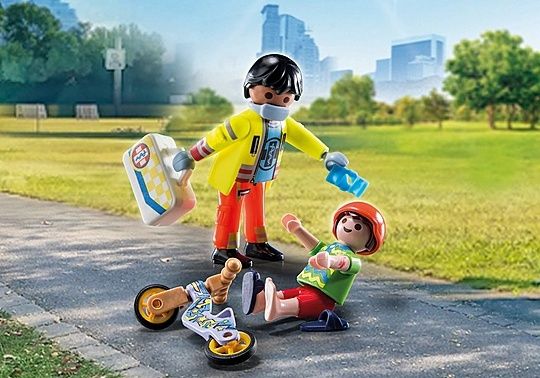 Playmobil criança cai de bicicleta NOVO