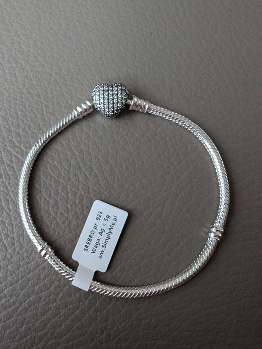 bransoletka do charms jak Pandora srebro 925 rozm. 19 cm