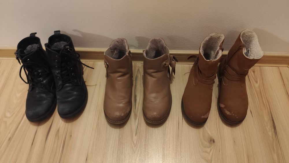 Kozaki zimowe  botki 3 pary