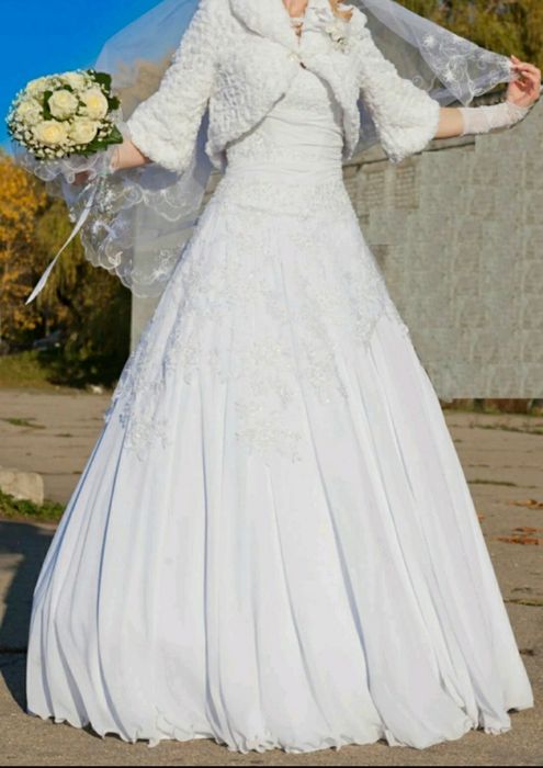 Счастливое, свадебное платье, оригинал Jaqueline (44-46р.170-180рост).