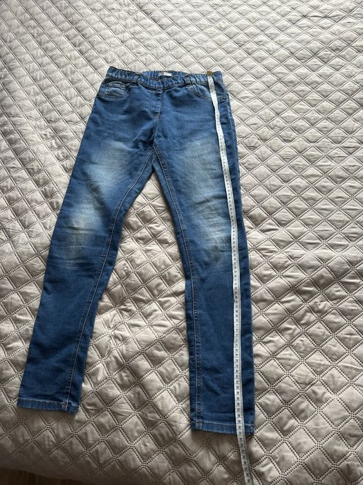 Jegginsy jeansowe spodnie na gumce 158