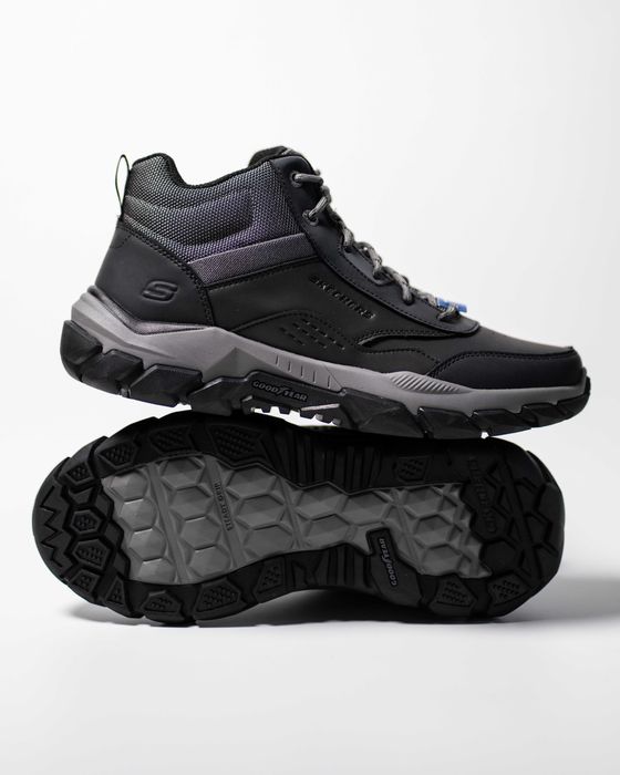 Мужские ботинки Skechers Santoro Hopkins кожаные 205587/BLK (2 цвета)