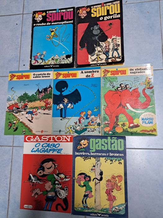 Livros BD Spirou e Gaston Lagaffe