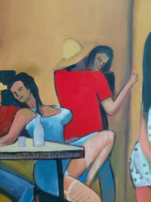 VENDO Pintura a óleo "Roda de Samba", apenas 45 EUR!!!