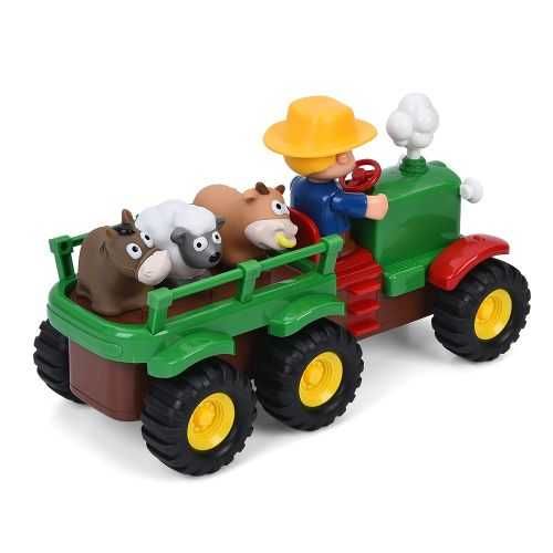 Трактор с прицепом музыка Limo Toy М 6303 Гозвірятка зеленый животными