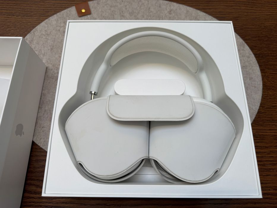 ORYGINALNE Apple AirPods Max Srebrne + etui Smart Case Białe + przewód