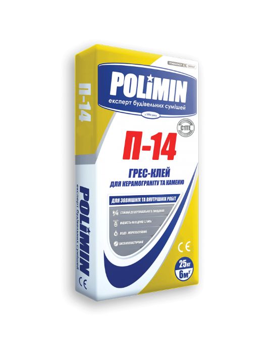 POLIMIN ГРЕС-КЛЕЙ П-14  Клей для керамогранита и камня , 25кг