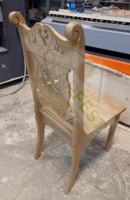 Krzesło dębowe jesionowe  góralskie zakopiańskie drewniane rzeźbione