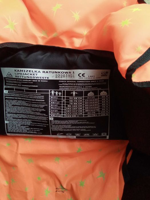 Kamizelka ratunkowa kapok  dziecięca 40 N 15-30 kg