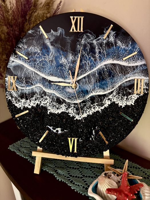 Morski zegar Plaża Reynisfjara z żywicy