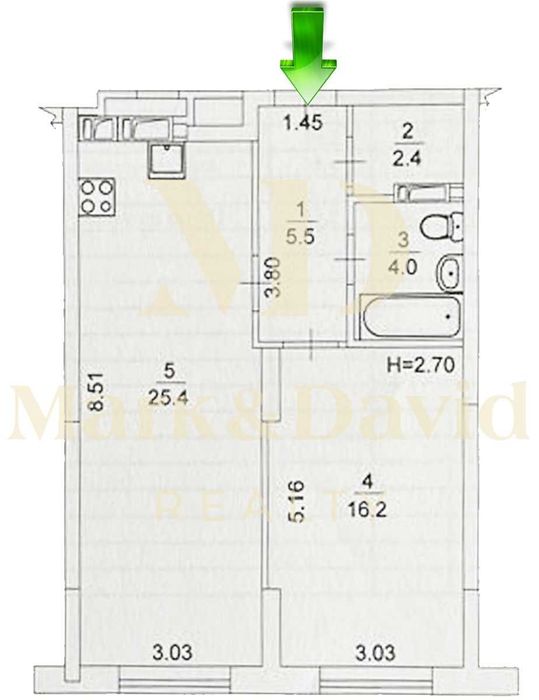 1-room apartment apartment by the address st. Knyazya Romana Mstislavicha Zhmachenka generala (area 54 m²) - Atlanta.ua - photo 13