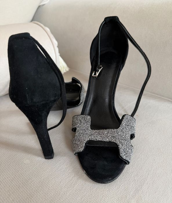 Buty sandały czarne Hermes