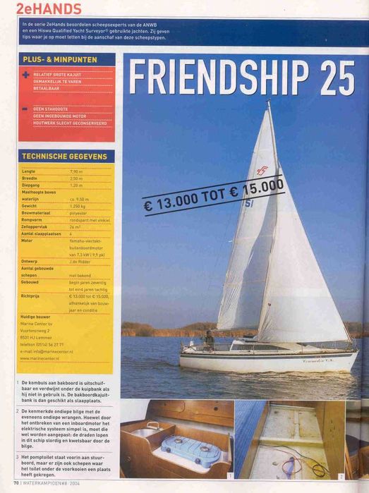 Вітрильна яхта Friendship 25, парусная яхта, човен, лодка,мрія,свобода