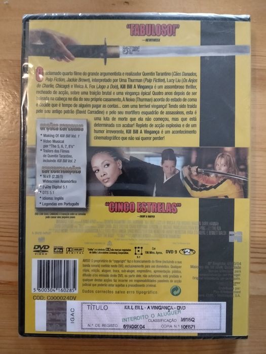 Kill Bill Vol. 1 + Vol. 2 DVD Novos ( Selados )