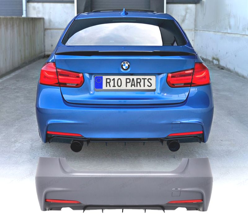 PARA-CHOQUES TRASEIRO BMW F30 LOOK M PERFORMANCE PDC SAÍDA DUPLA