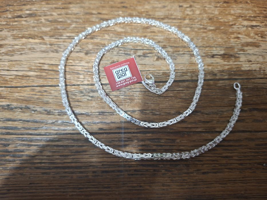 Klasyczny srebrny łańcuch KRÓLEWSKI 37,0g 60cm