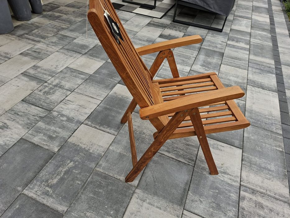 Zestaw ogrodowy stół i 5 krzeseł drewno tekowe