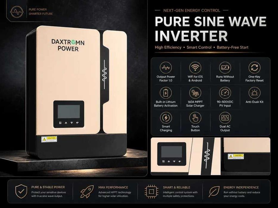 Гібридний інвертор Daxtromn power 6.2KW solar inverter 48vDC hybrid mppt 6200W