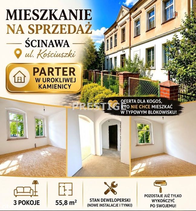 Bezczynszowe mieszkanie w Ścinawie
