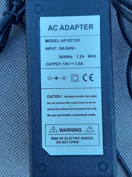 Блок питания 12V 3.0A./К телевизору/монитору/1,2А max./живлення