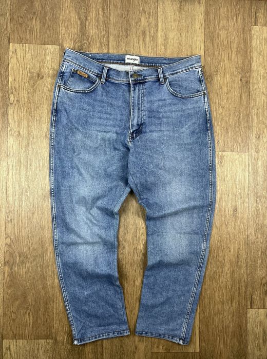 Джинси wrangler texas slim w38/l32 блакитні чоловічі сині слім фіт широкі мом tapered momo карго levi’s