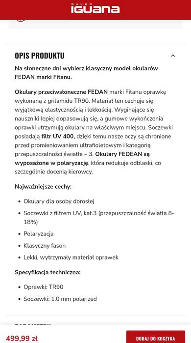 Okulary słoneczne FITANU/Nowe