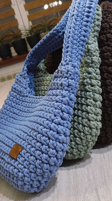 Torebki ze sznurka bawełnianego handmade