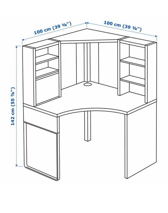 Biurko białe narożne IKEA