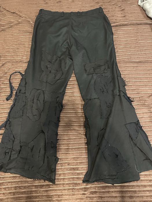 штаны клеш distressed opium indie black