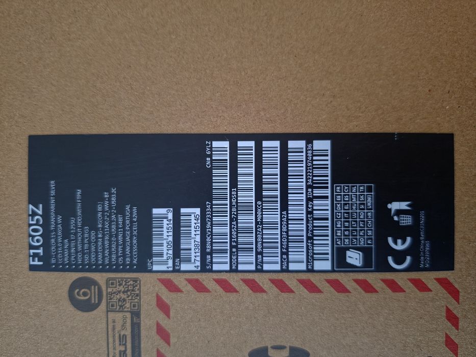 Portátil Asus Vivobook F1605Z, i7, como novo,  fatura,  garantia
