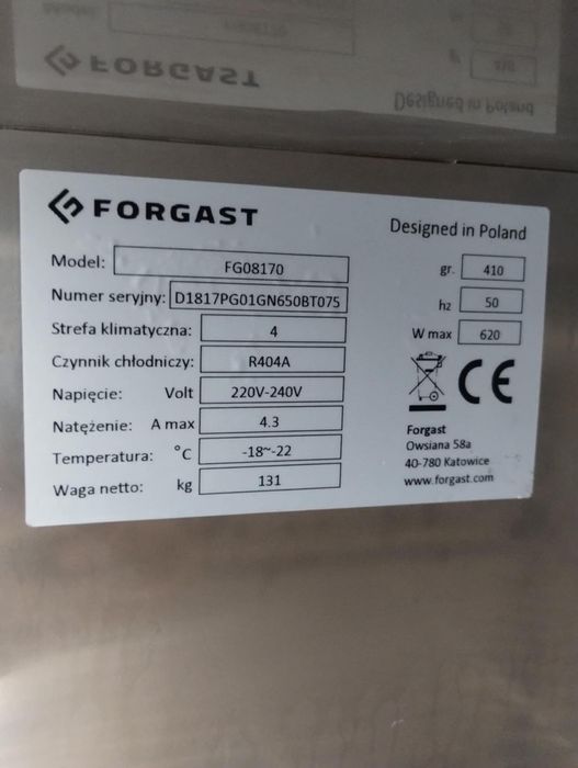 Szafa mroźnicza FORGAST FG08170