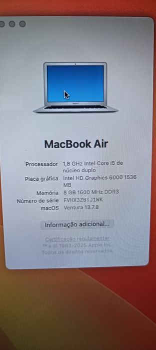 MacBook Air 13" 2017 | Intel Core i5 | 8GB RAM | Excelente Estado