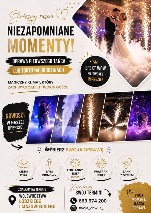 NOWOŚĆ! Oprawa tortu i pierwszego tańca | Dym + iskry + efekty