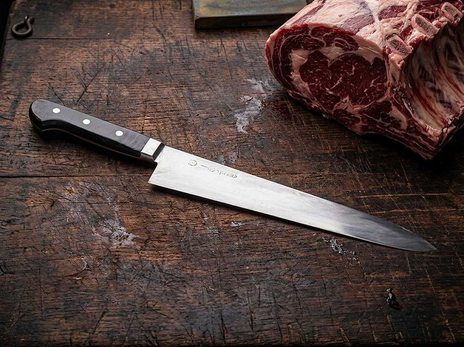 Japoński Nóż Szefa Kuchni Gyuto Omega Sabun 270mm Stal Węglowa Vintage