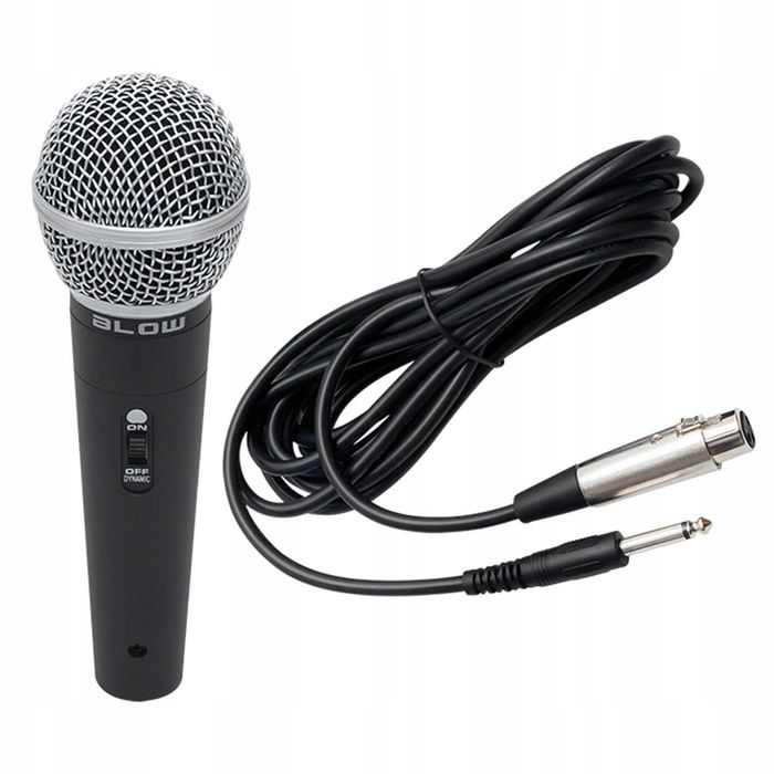 Mikrofon Dynamiczny Przewodowy Karaoke Metalowy Estradowy kabel 5m