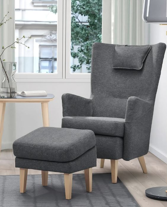 Fotel z podnóżkiem Omtanksam IKEA