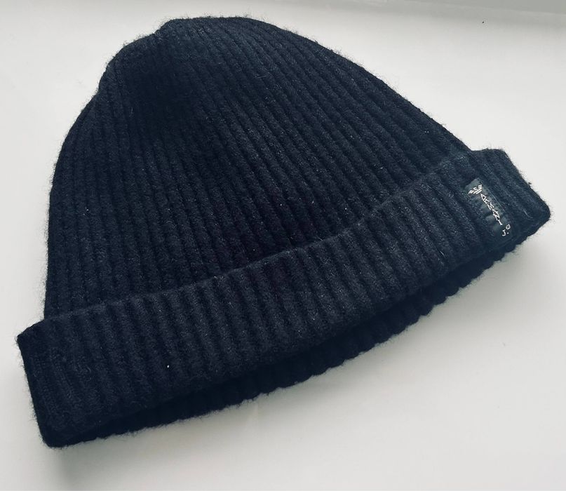Оригінальна вовняна шапка Armani Jeans Beanie Beige