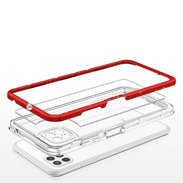 Clear 3in1 etui do Samsung Galaxy A22/5g żelowy pokrowiec z ramką czer