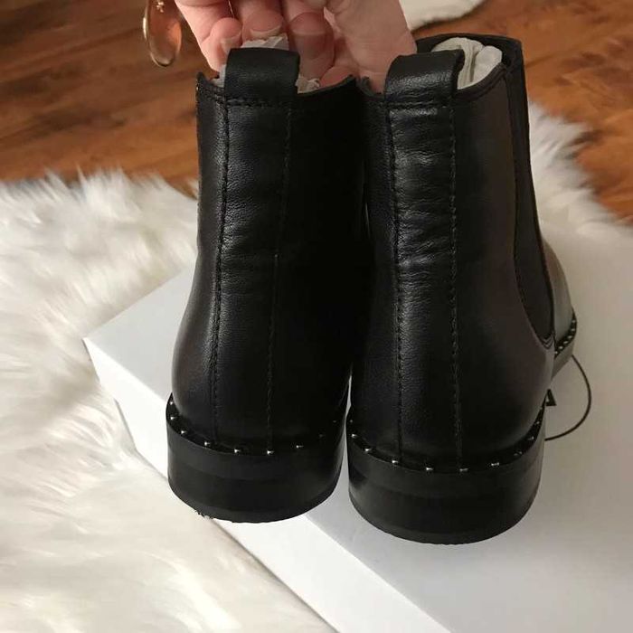 Steve Madden czarne buty Chelsea botki Skórzane