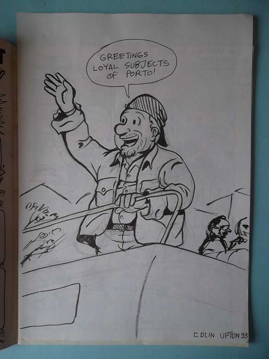 "BIG THING", Livro autografado, mais desenho original de COLIN UPTON.
