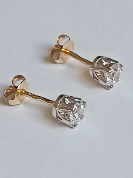 Kolczyki złoto 585 z brylantami 0,82ct (certyfikat )