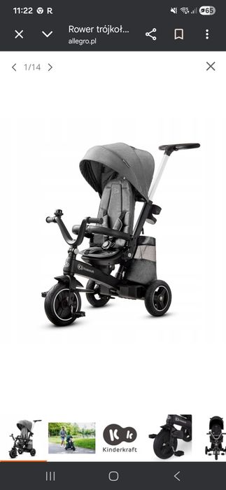 Rower kinderkraft rowerek kinderkraft szary