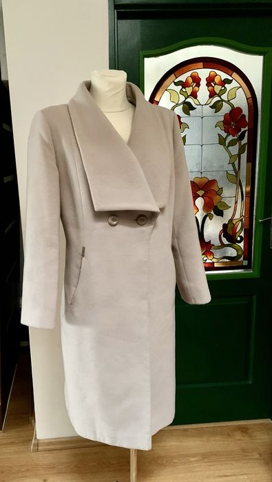 Plaszcz damski Jean Boisson rozm 46 - 35% welna - jak NOWY